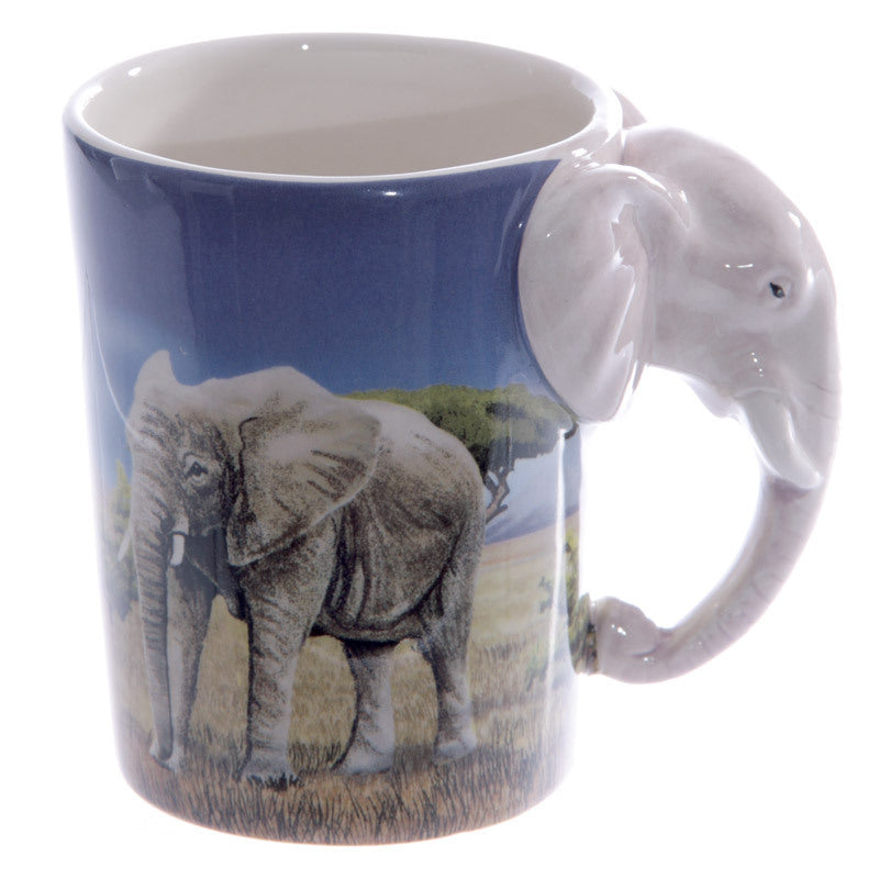 Elephant Head Handle Ceramic Mug Coffee Cup