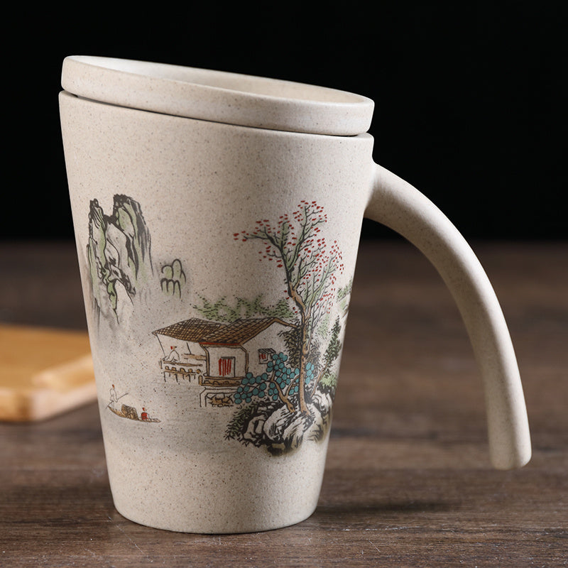 Creative Ceramic Mug Nostalgic Flowers