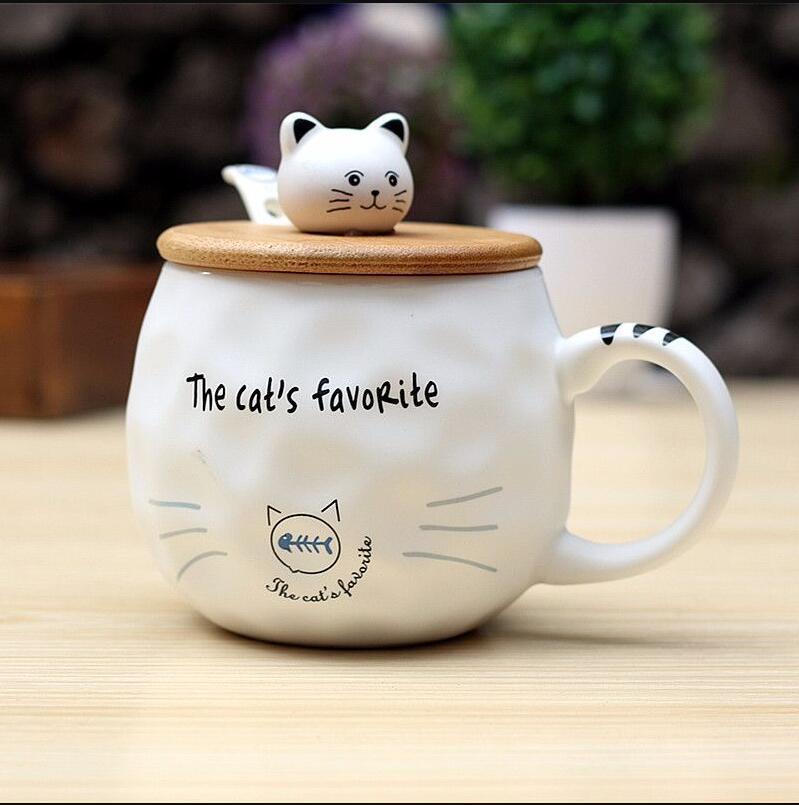 Small Cartoon Ceramic Japanese Cat Mug