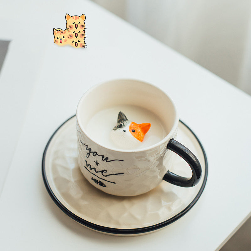 Cute Cat Mug Girl Ceramic Mug