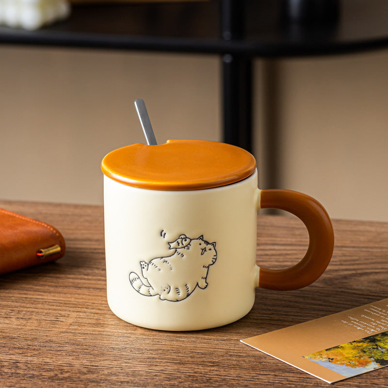 Hand Painted Cat Coffee Cute Mug