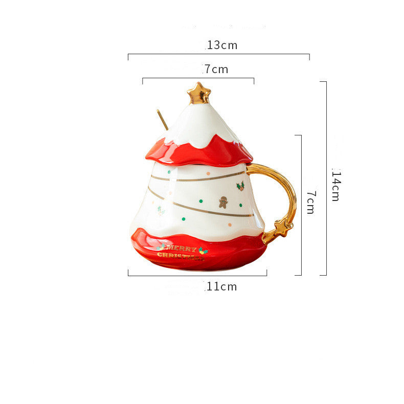 Xmas Mug With Lid Household Cup