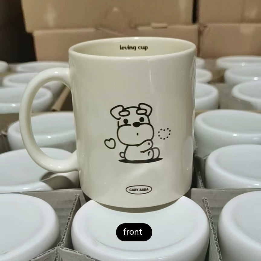 Schnauzer Puppy Couple Ceramic Cup