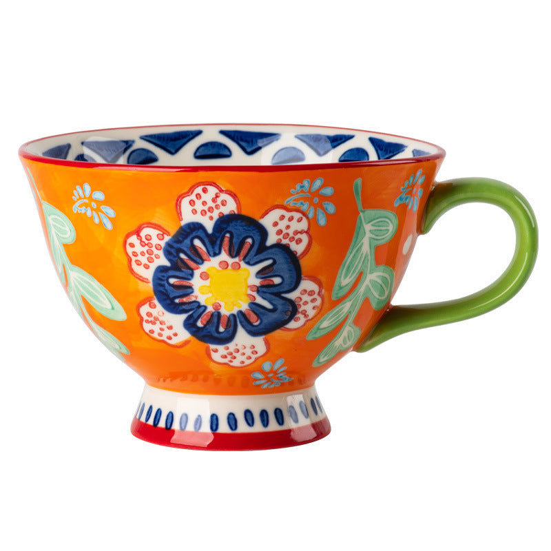 Large Capacity Creative Flowery Mug