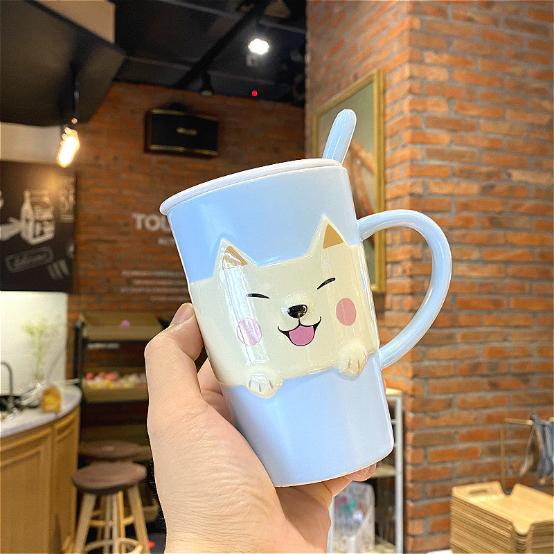 Large Capacity Ceramic Cat Mug
