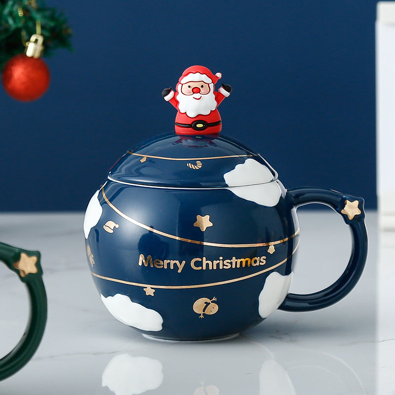 Christmas Gift Ceramic Cup With Cover