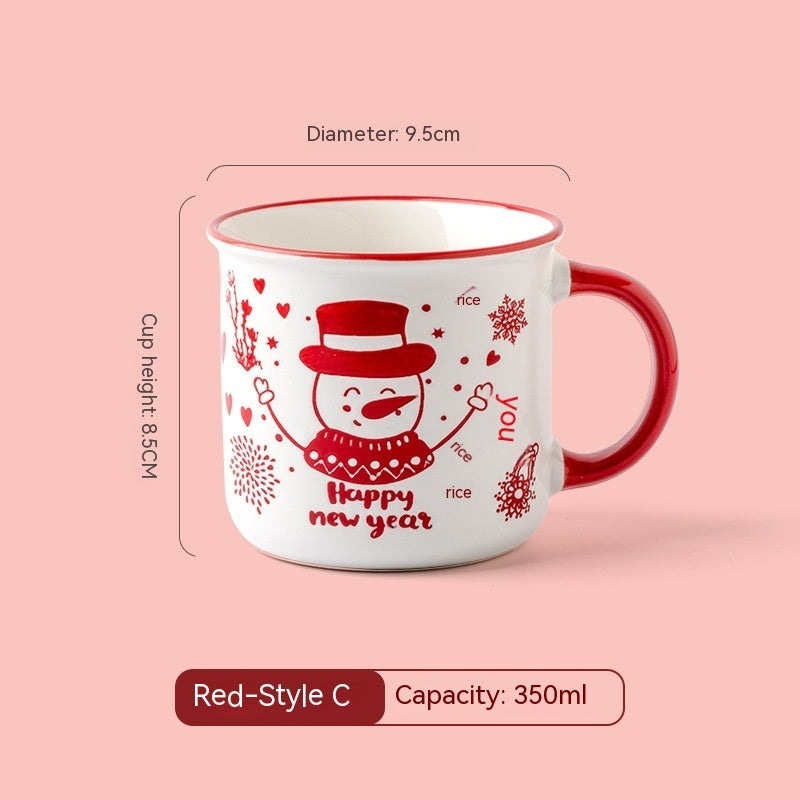 Christmas Mug Creative Cute Cartoon Ceramic Cup