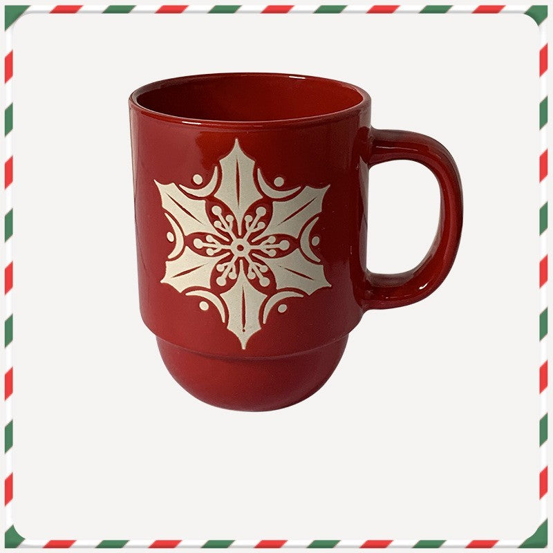 Cute Cartoon Snowman Santa Claus Ceramic Cup Christmas Mug