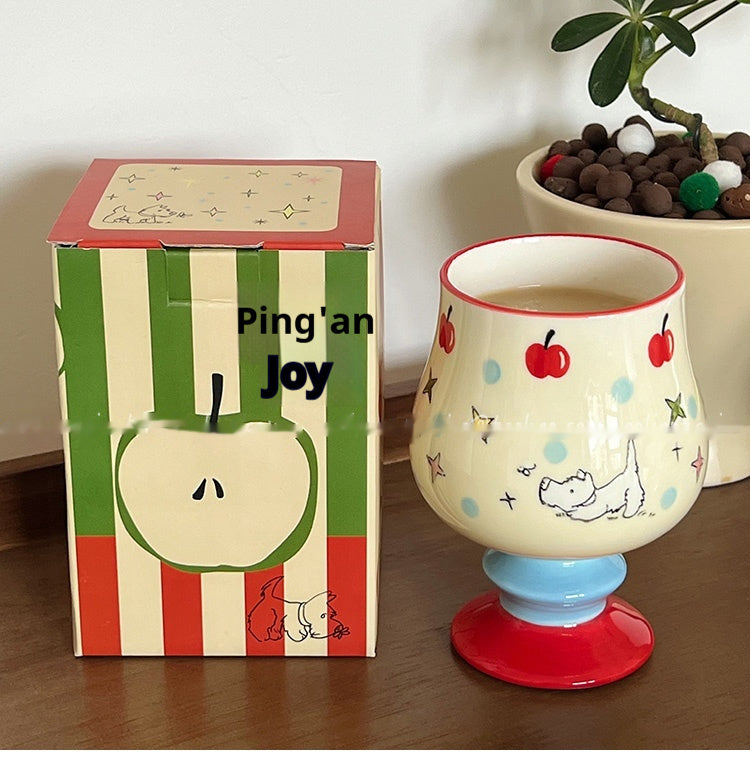 Underglaze Cute West High Dog Goblet Ceramic