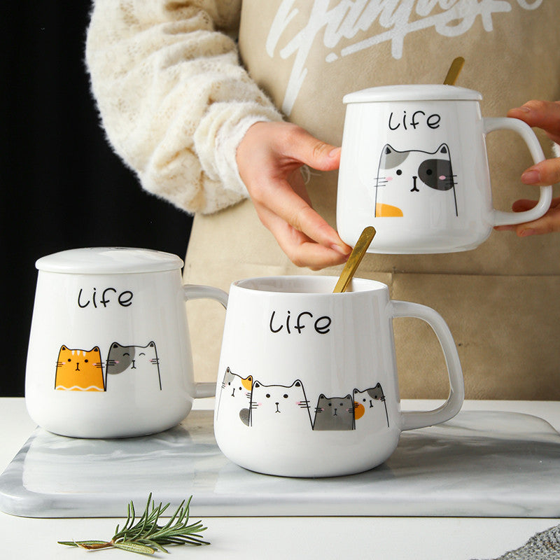Cartoon Ceramic Cat Mug