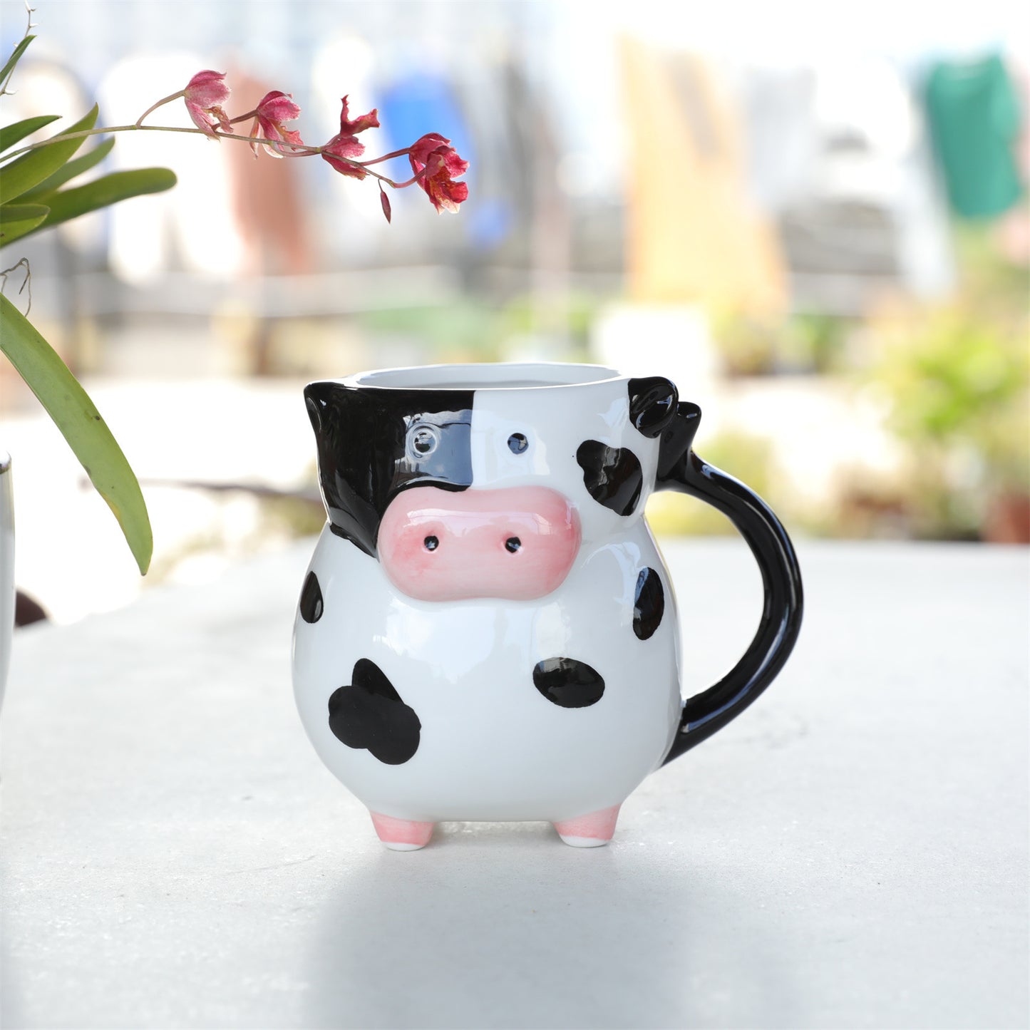 Cow-Shaped Ceramic Mug