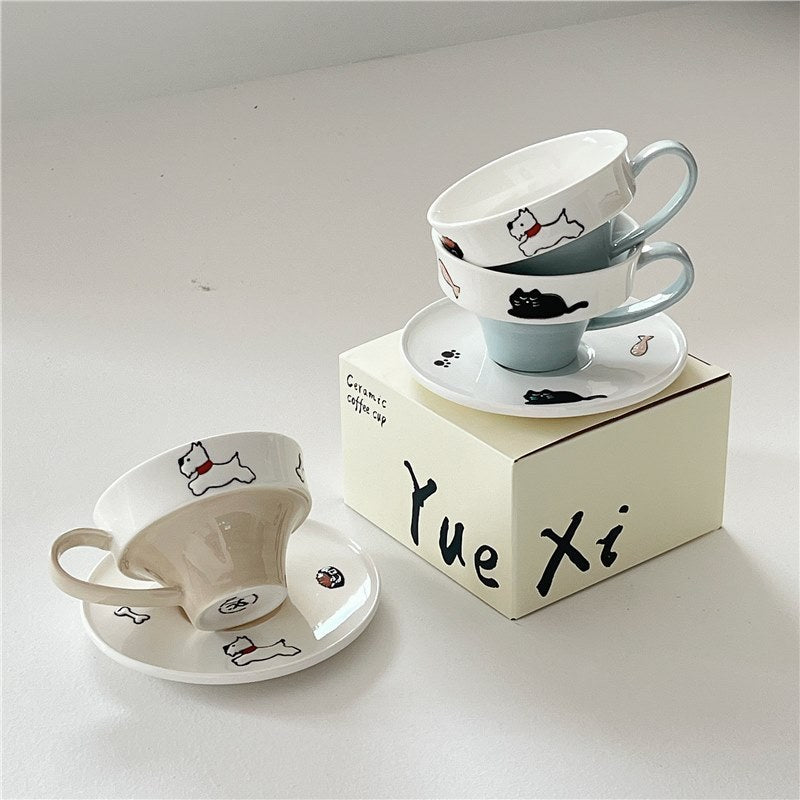 Embossed Puppy Cup And Saucer West Highland