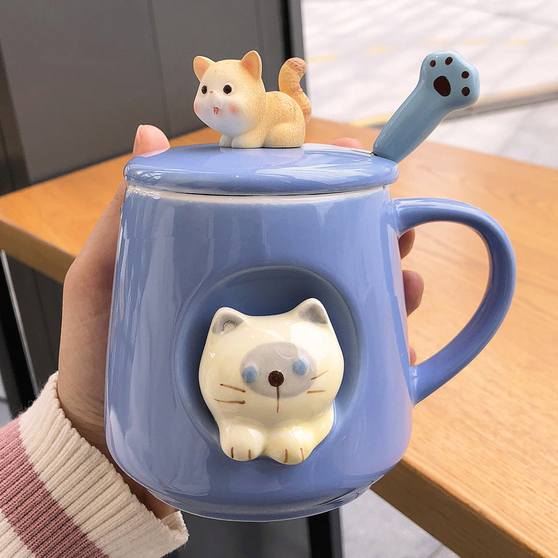 Men's And Women's Kitten Coffee Cups With Lids