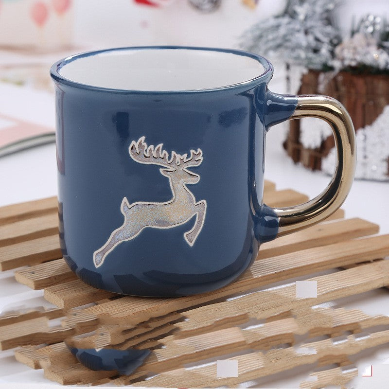 Cute Cartoon Snowman Santa Claus Ceramic Cup Christmas Mug