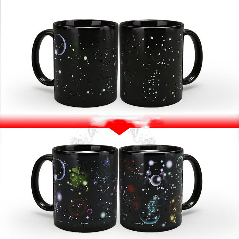 Starry Sky Black Glaze Color Changing Mug