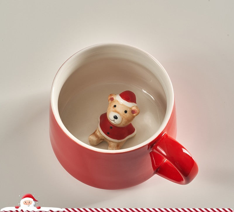 Cute Cartoon 3D Mark Ceramic Cup