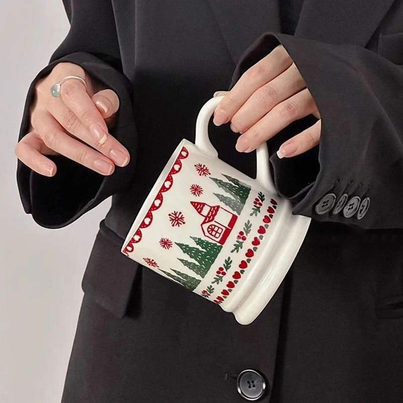 Christmas Cartoon Graffiti Ceramic Mug