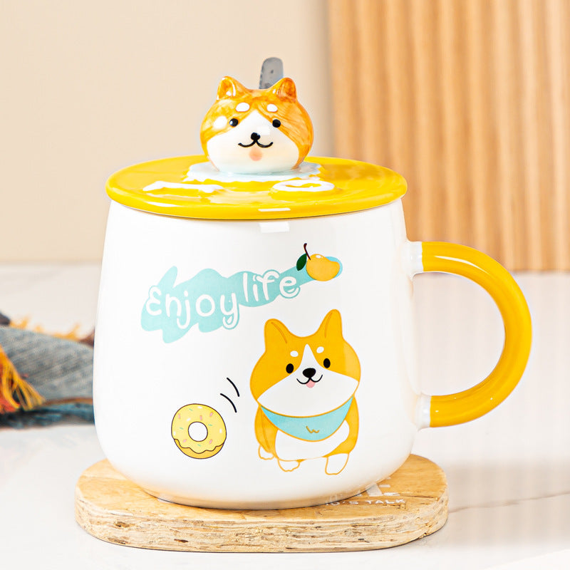 Cute Cartoon Dog Mug Breakfast