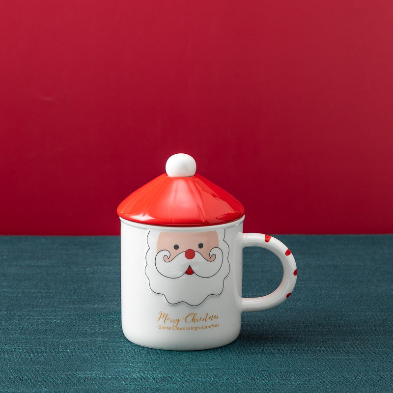 Christmas Mug With Lid Spoon Ceramic Mug