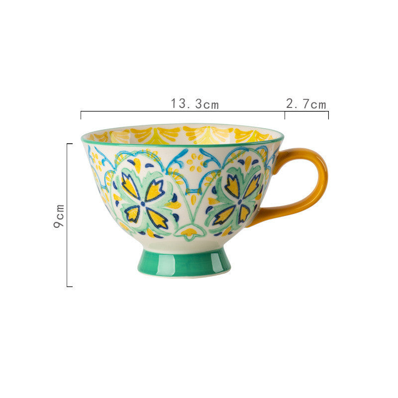 Large Capacity Creative Flowery Mug