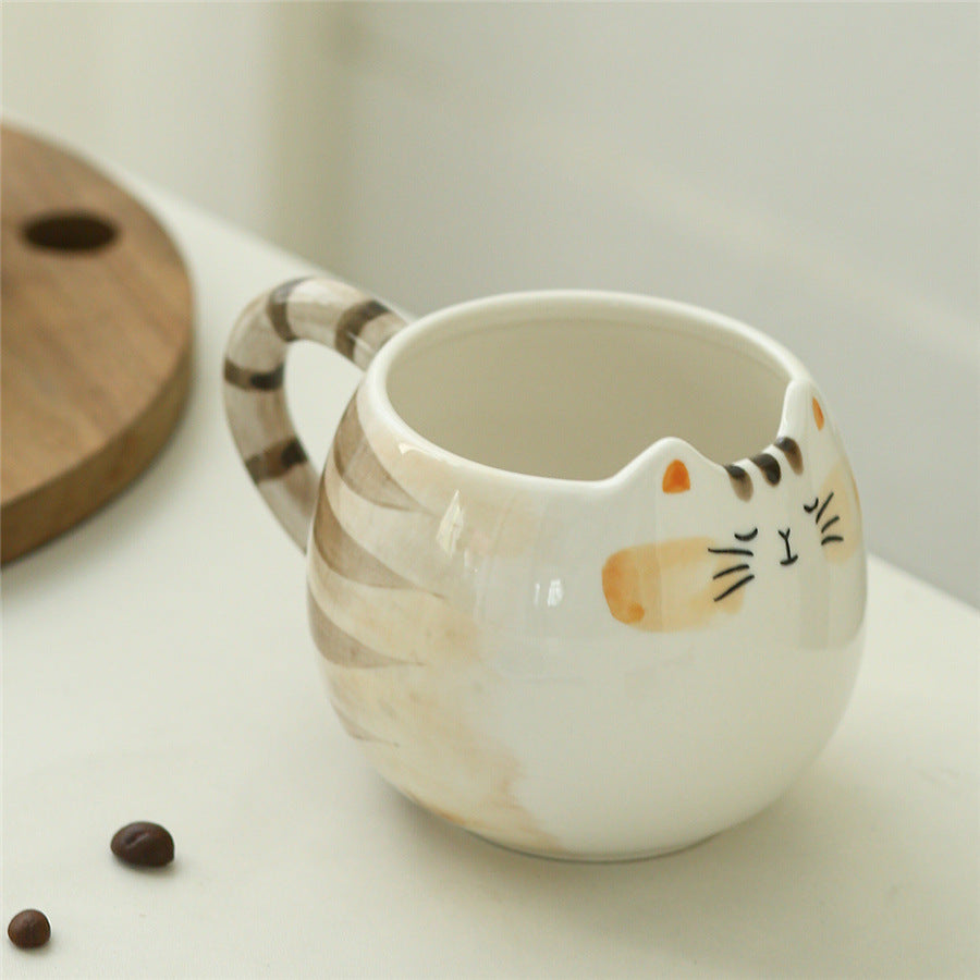 Hand-painted New Kitten Shape Ceramic Mug