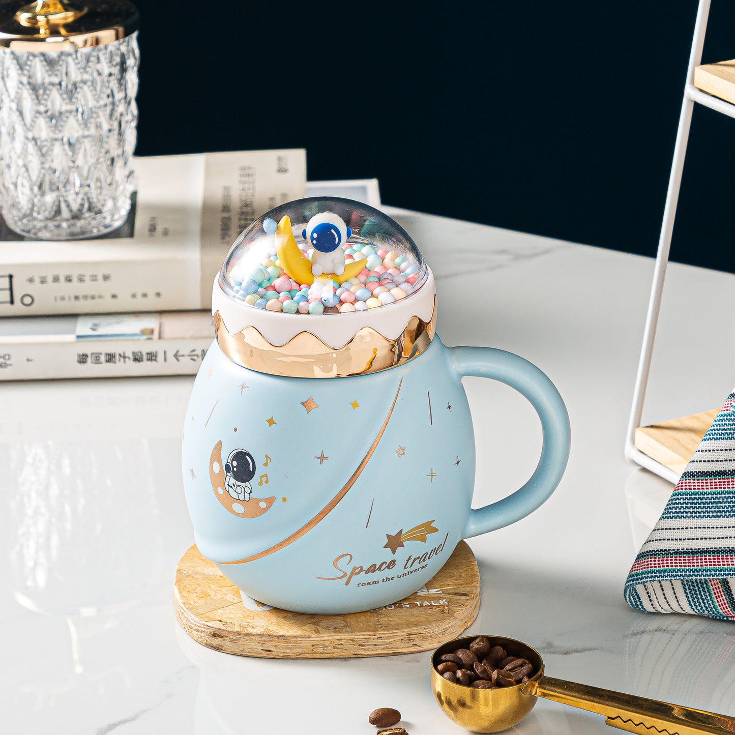 Cartoon Astronaut Planet Mug