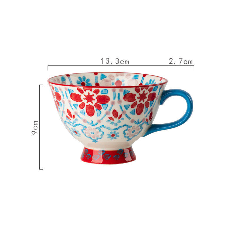 Large Capacity Creative Flowery Mug