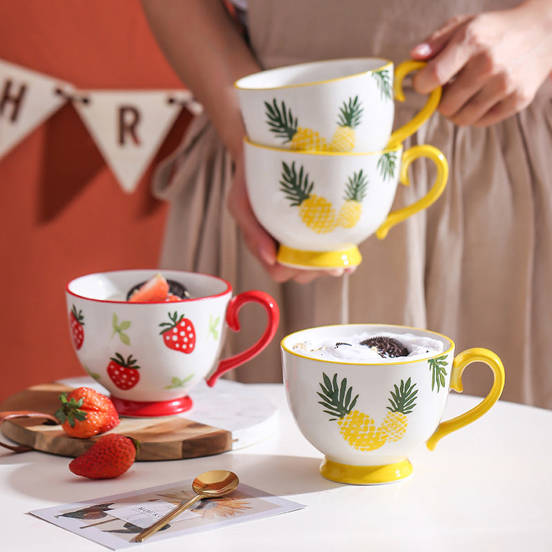 Household Large-capacity Pineapple Ceramic Coffee Mug