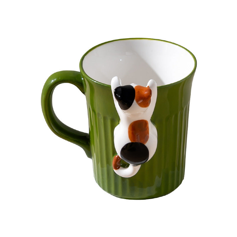 Cute Cartoon Cat Ceramic Cup Relief Cute