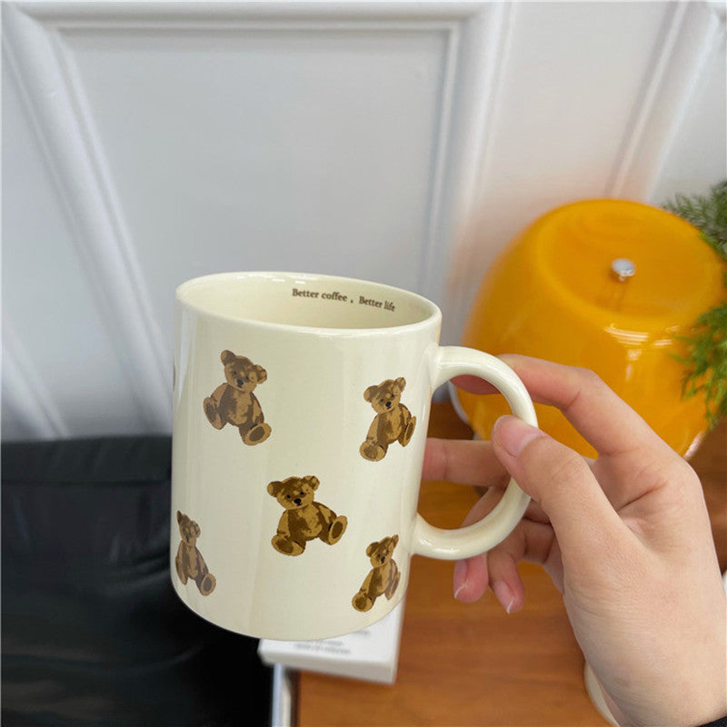 Cream Color Retro Bear Mug