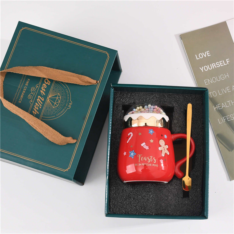 Christmas Gift Ceramic Mug With Lid