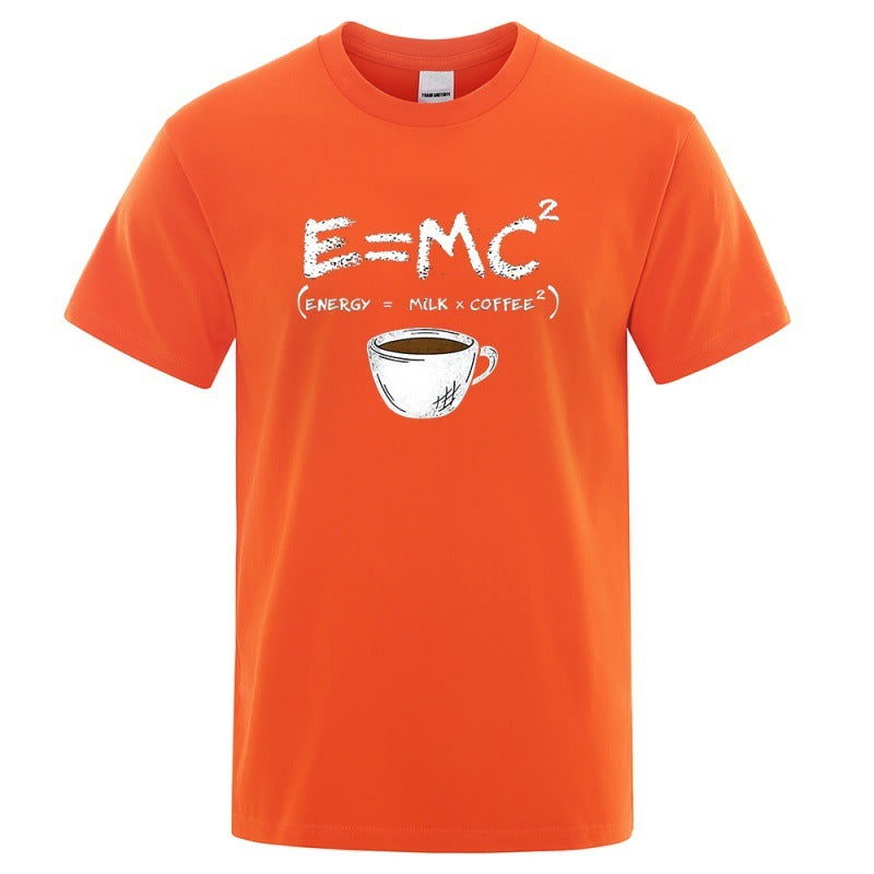 E=MC Printing Men Tshirt Casual Breathable