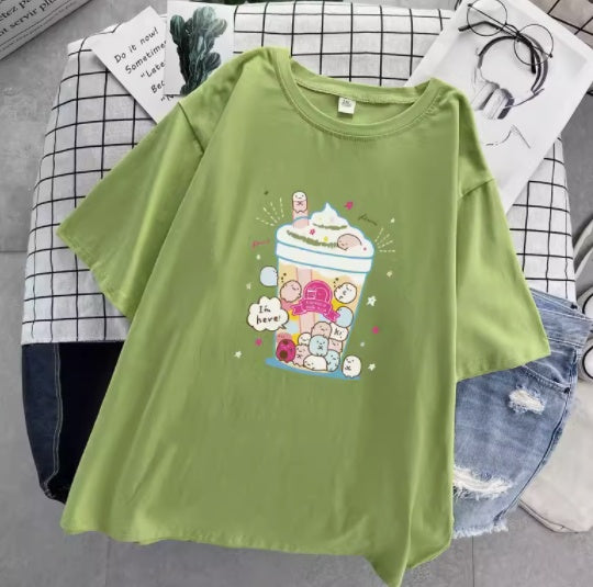 Loose Style Cotton Short-Sleeved T-Shirt