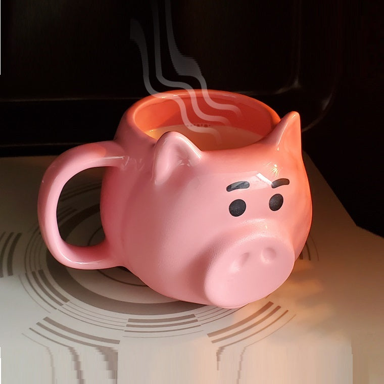 Cute Pig Ceramic Mug With Spoon