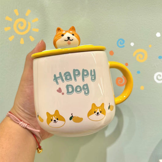 Cute Cartoon Dog Mug Breakfast