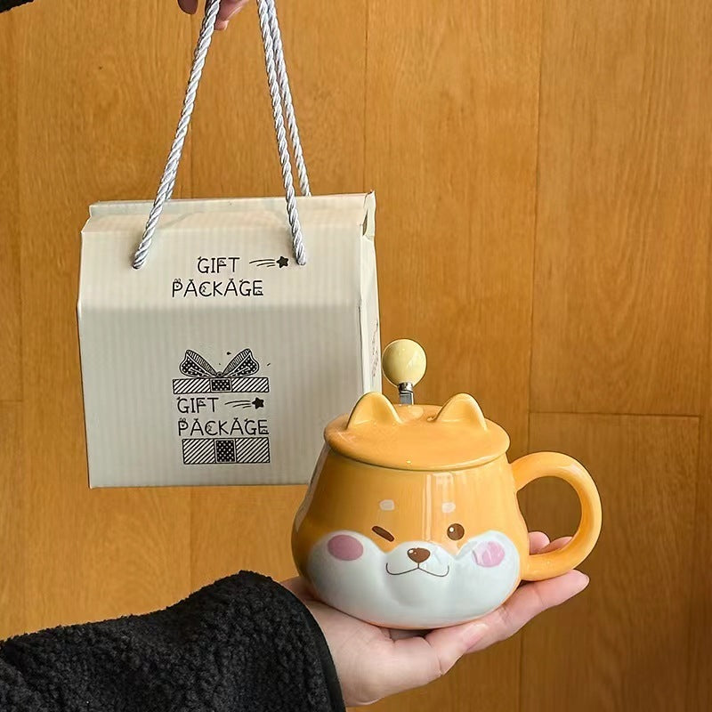 Shiba Inu Ceramic Cup With Cover