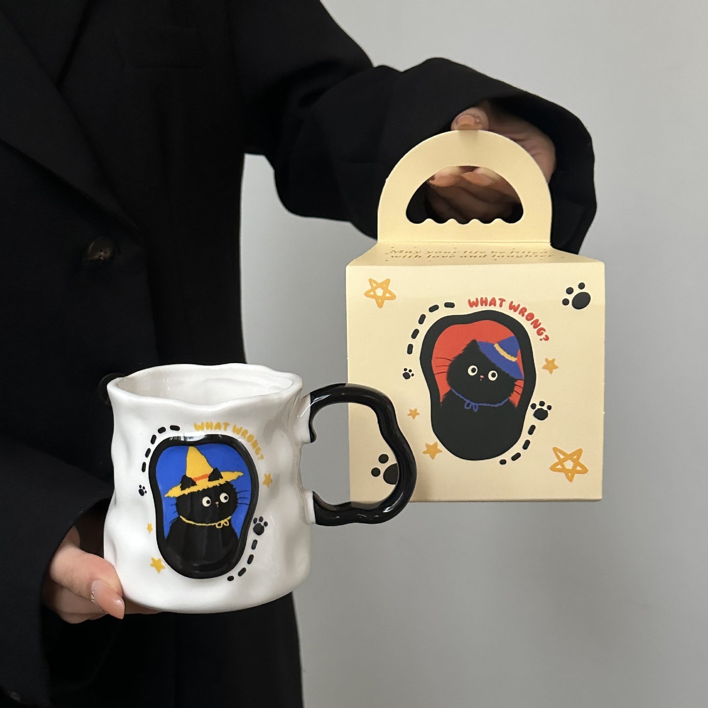 Ceramic Hand High Sense Cat Mug