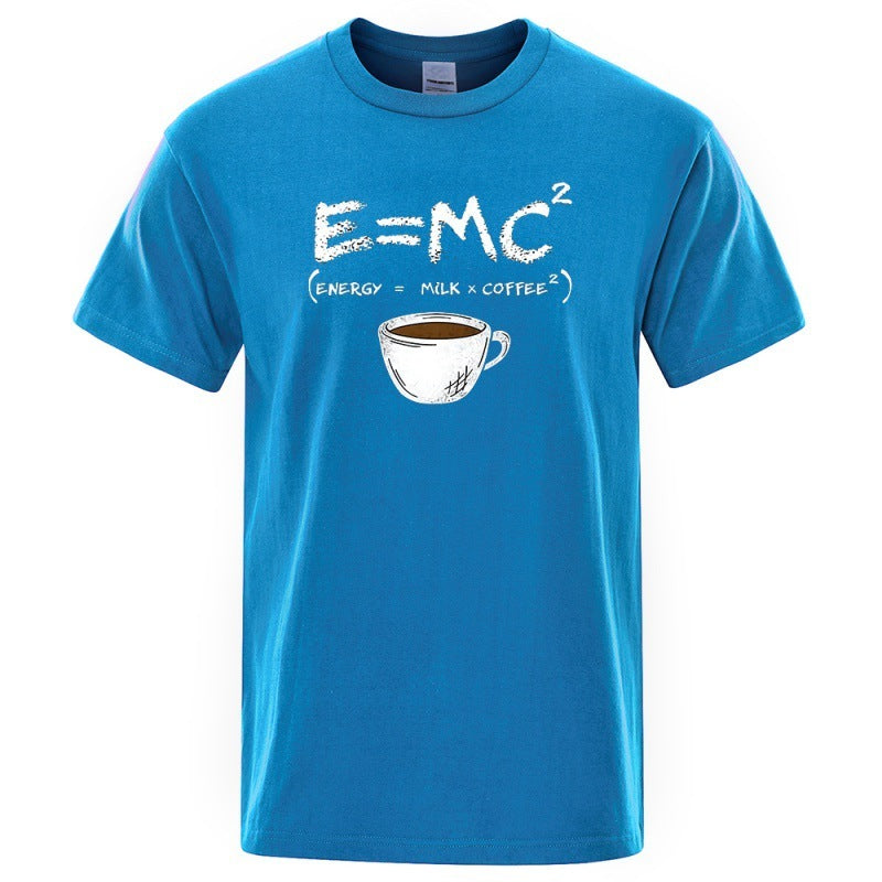 E=MC Printing Men Tshirt Casual Breathable