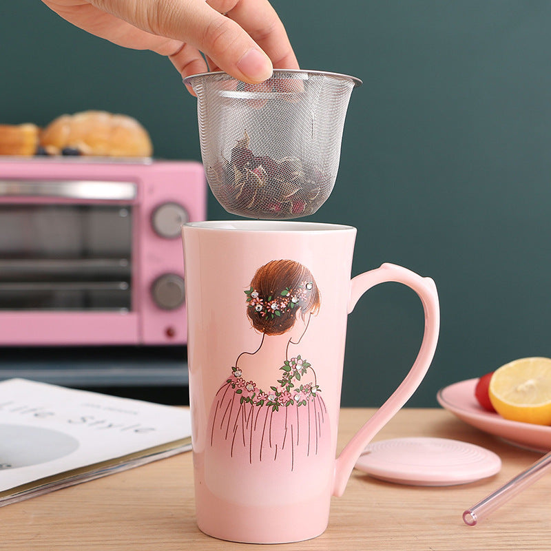 Large capacity mug ceramic cup