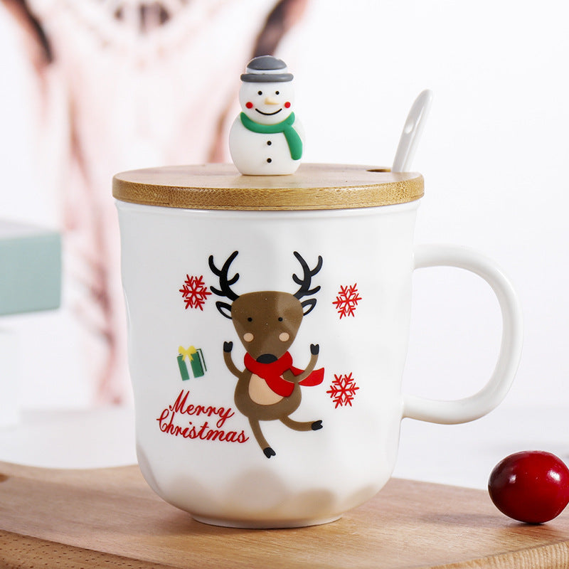 Santa Claus - Elk - Snowman Christmas Tree Ceramic Cup