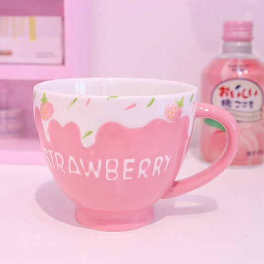 Embossed Three-dimensional Strawberry Mug Cup