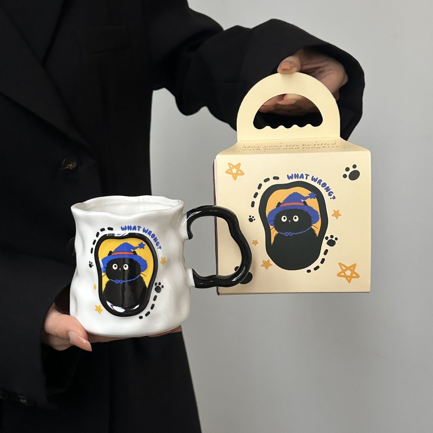 Ceramic Hand High Sense Cat Mug