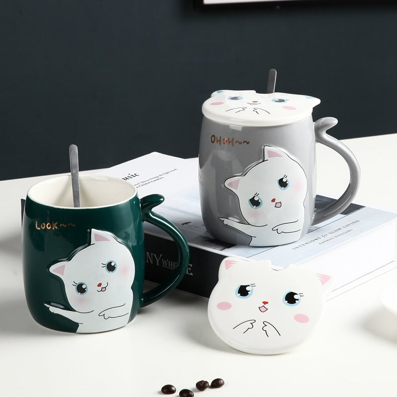 Creative Color Glaze Cat Mug