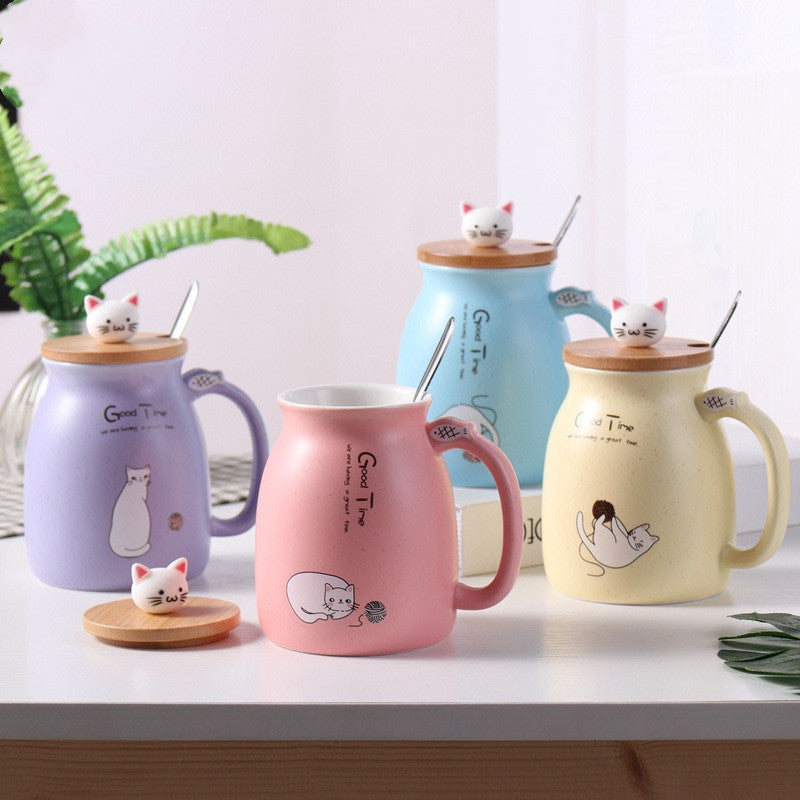 Cute Cartoon Ceramic Cat Mug