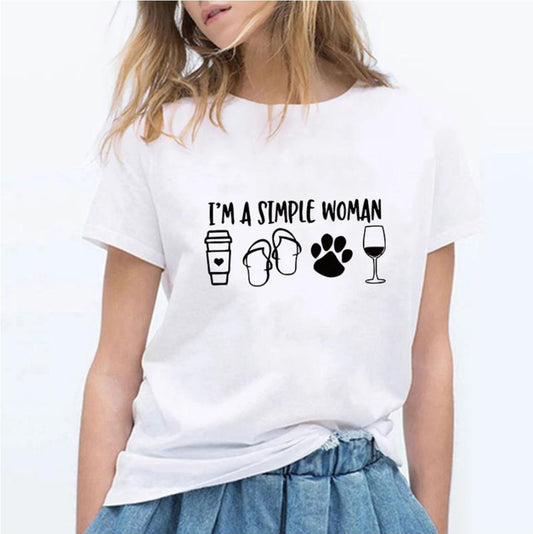 Woman Fashion Short-Sleeved Letter T-shirt