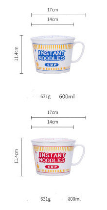 Household ceramic cup and bowl with lid