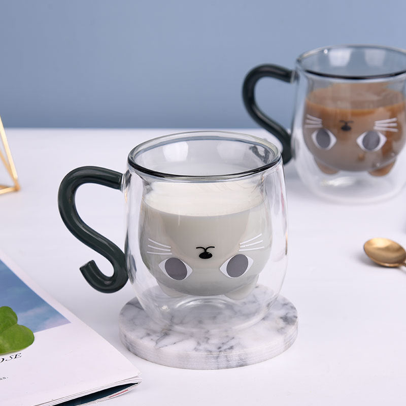 Borosilicate Glass Paw Cat Cup