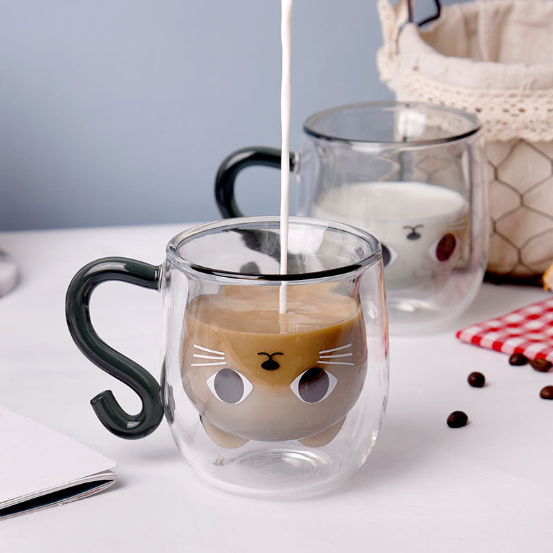 Borosilicate Glass Paw Cat Cup