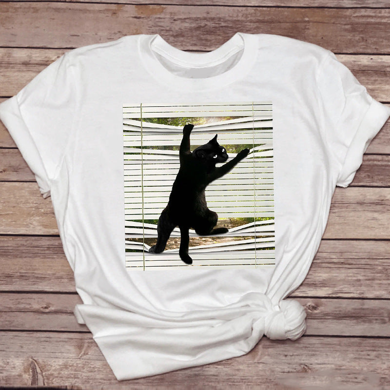 Tshirt Pet-Drinking-Coffee Funny Cat