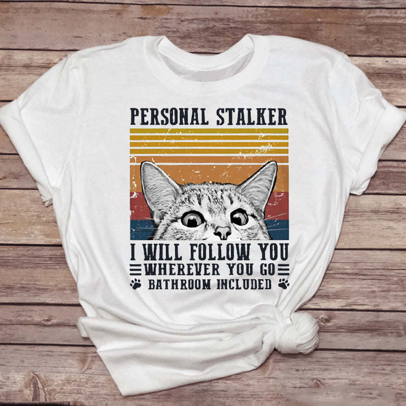 Tshirt Pet-Drinking-Coffee Funny Cat